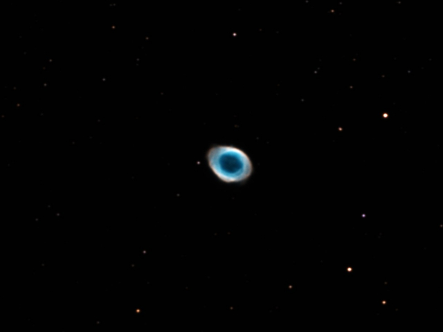 M57 - Планетарная Туманность Кольцо в созвездии Лиры в палитре Хаббла (SHO)